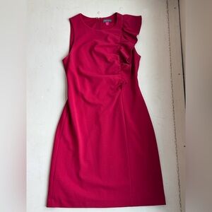 Vince Camuto Asymmetrical Ruffle Dress in Vibrant Red